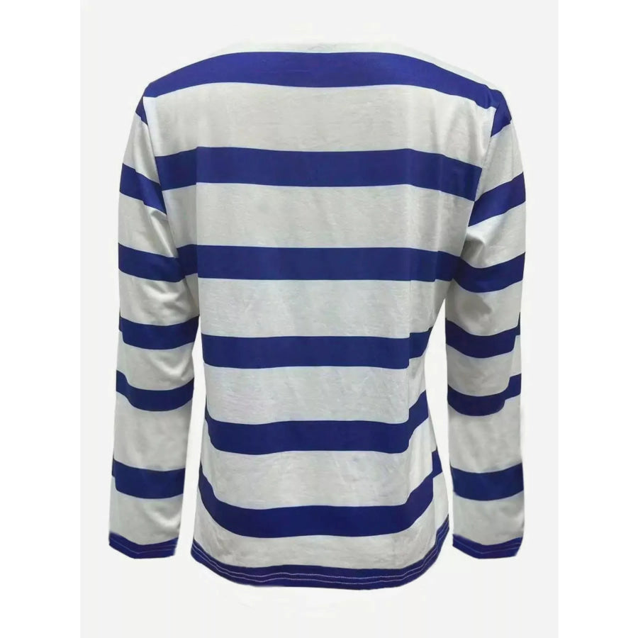 Notched Long Sleeve T-Shirt Apparel and Accessories