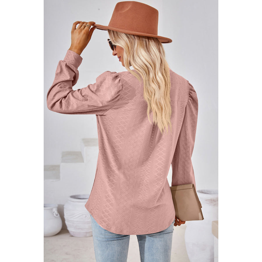 Notched Long Sleeve T-Shirt Apparel and Accessories