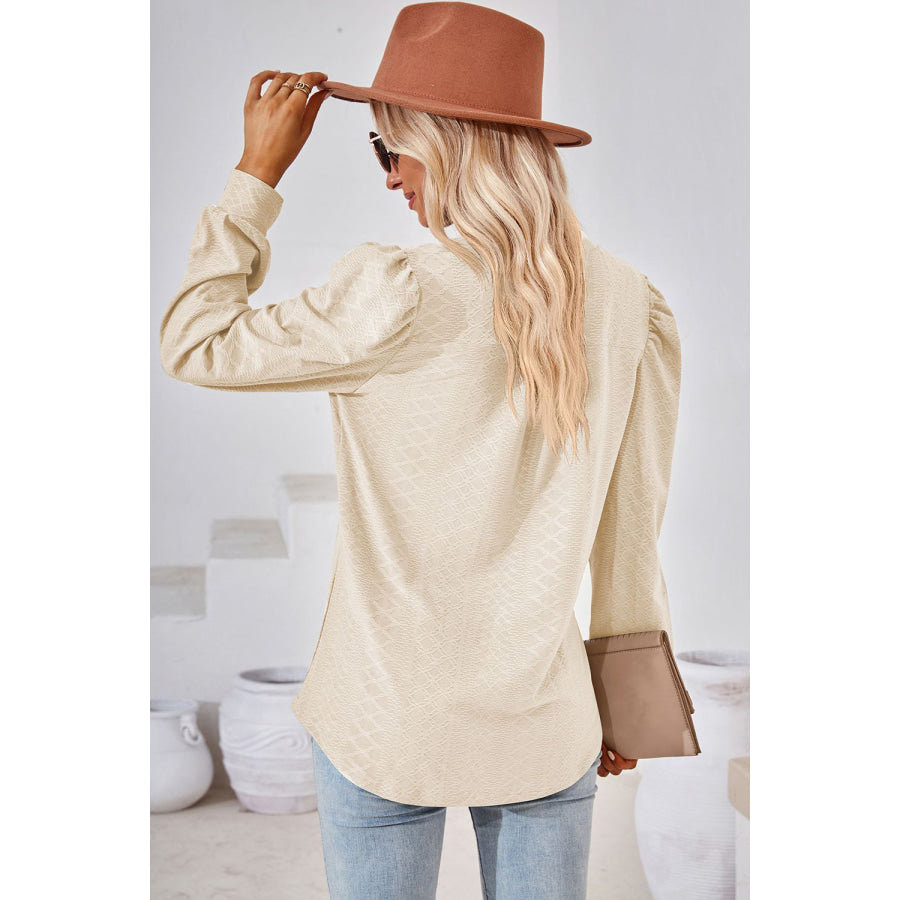Notched Long Sleeve T-Shirt Apparel and Accessories
