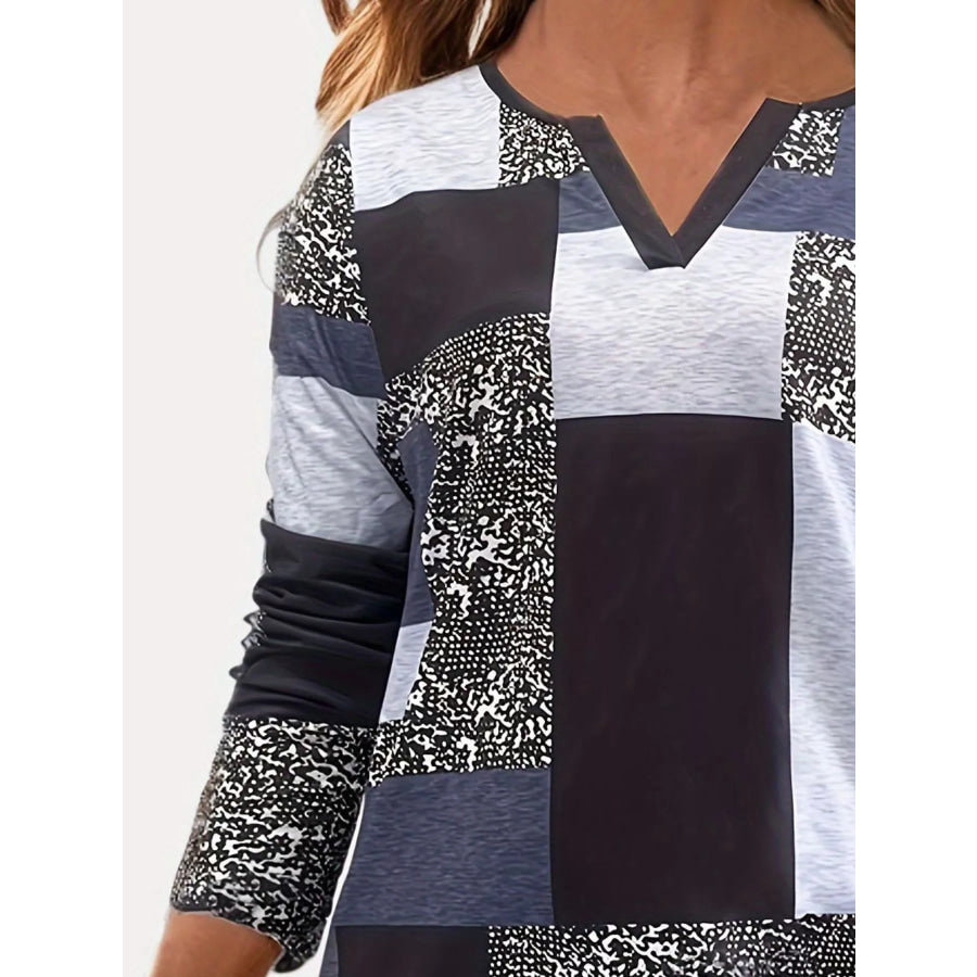 Notched Long Sleeve T-Shirt Apparel and Accessories