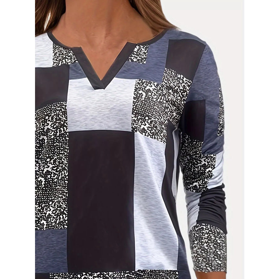 Notched Long Sleeve T-Shirt Apparel and Accessories