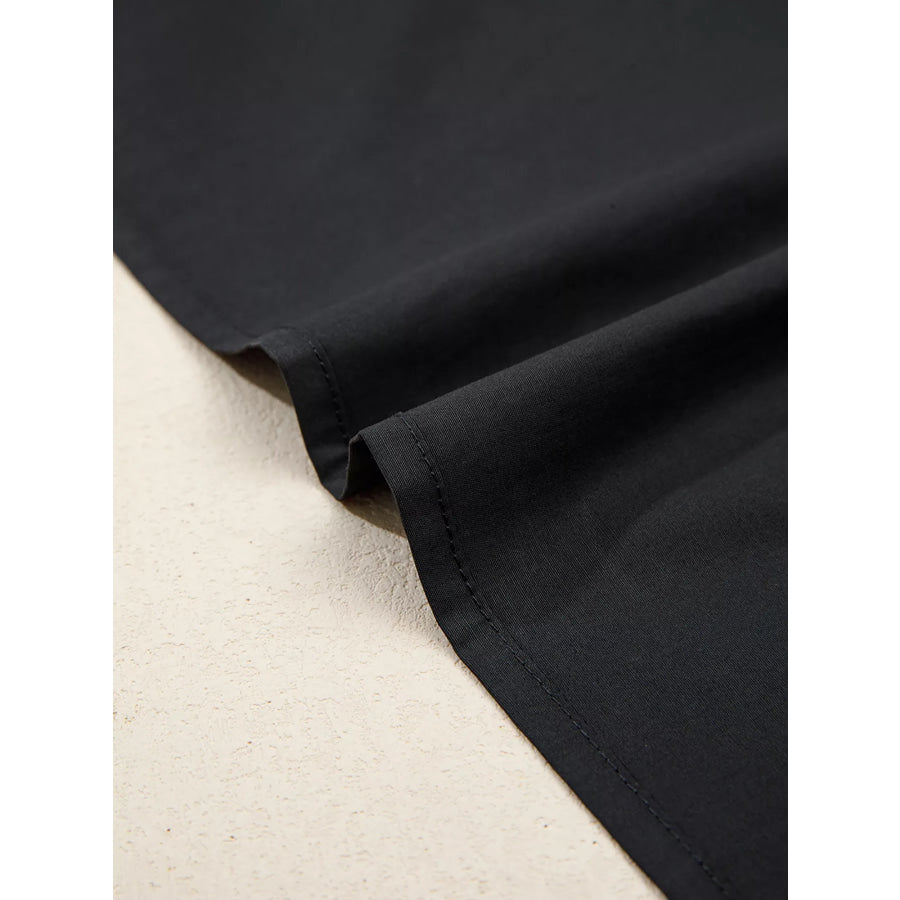 Notched Puff Sleeve Blouse Apparel and Accessories