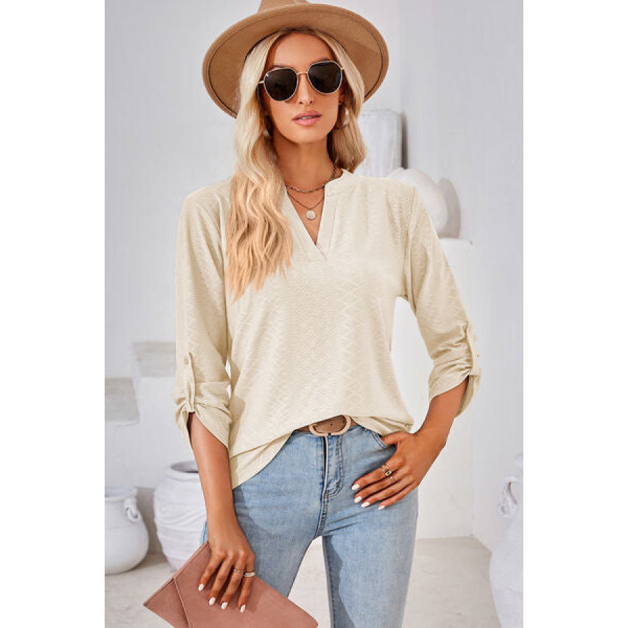 Notched Roll - Tab Sleeve T - Shirt Apparel and Accessories