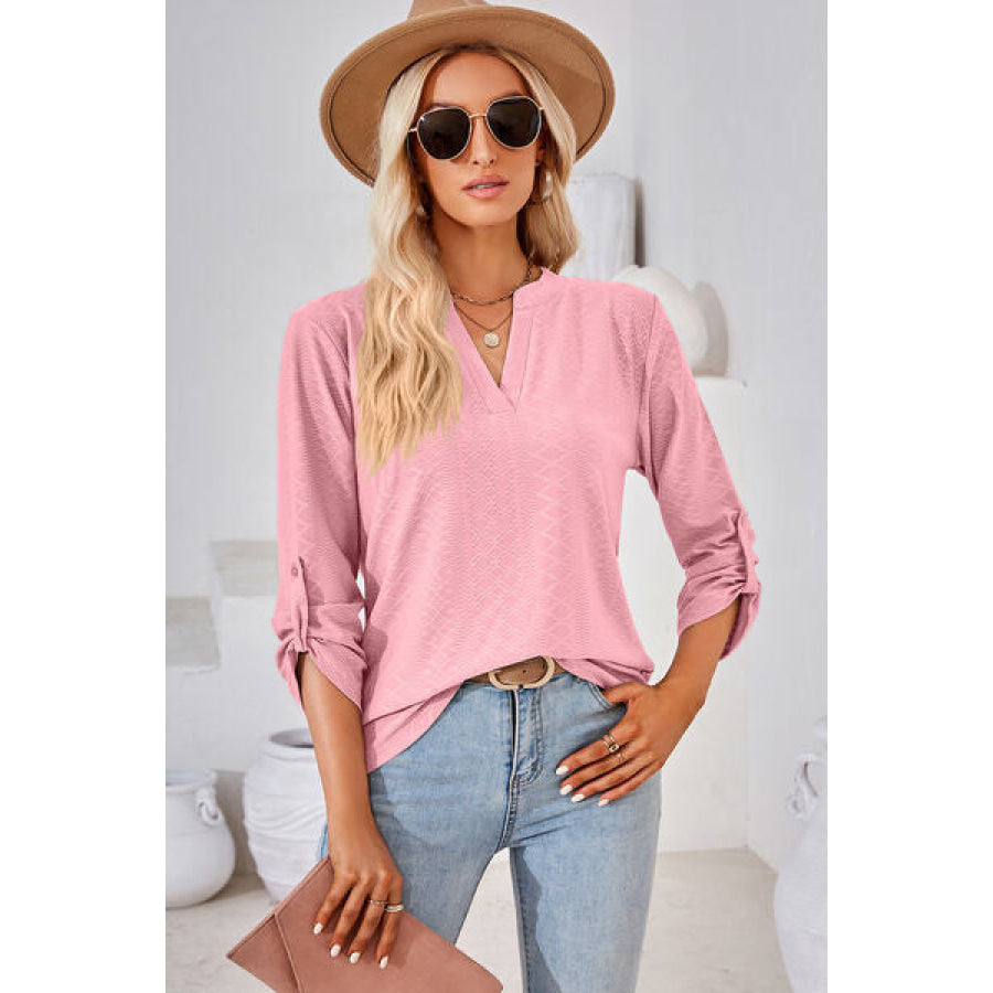 Notched Roll - Tab Sleeve T - Shirt Apparel and Accessories