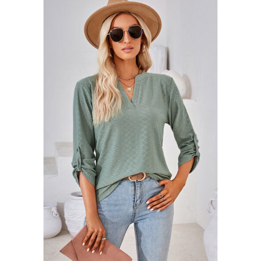 Notched Roll - Tab Sleeve T - Shirt Apparel and Accessories