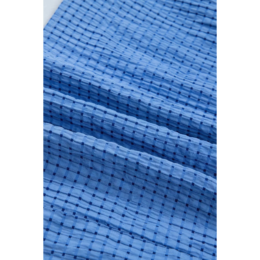 Notched Short Sleeve Tiered Midi Dress Apparel and Accessories