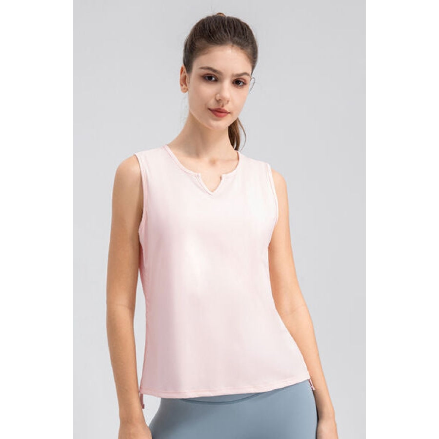 Notched Wide Strap Active Tank Blush Pink / S Clothing