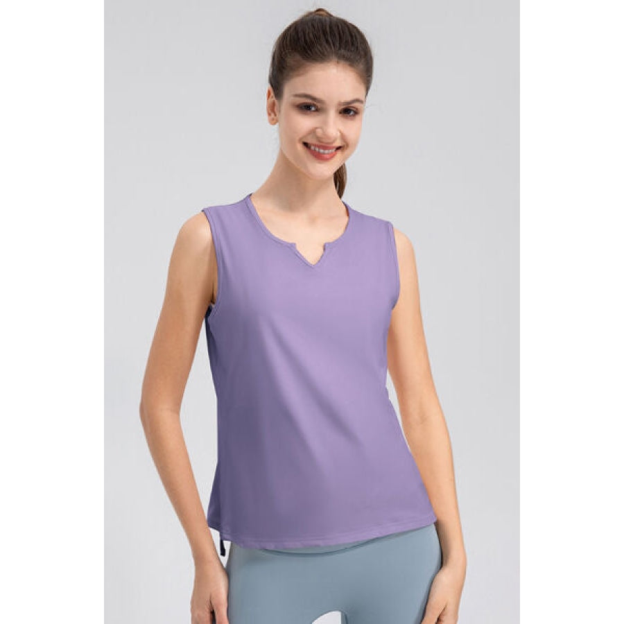 Notched Wide Strap Active Tank Lavender / S Clothing