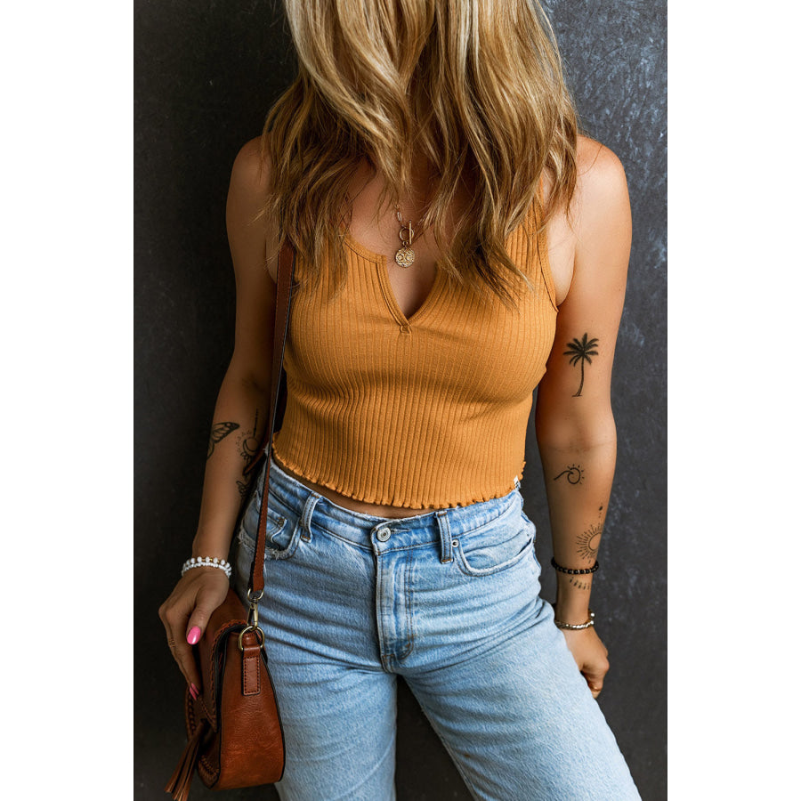 Notched Wide Strap Tank Honey / S Apparel and Accessories