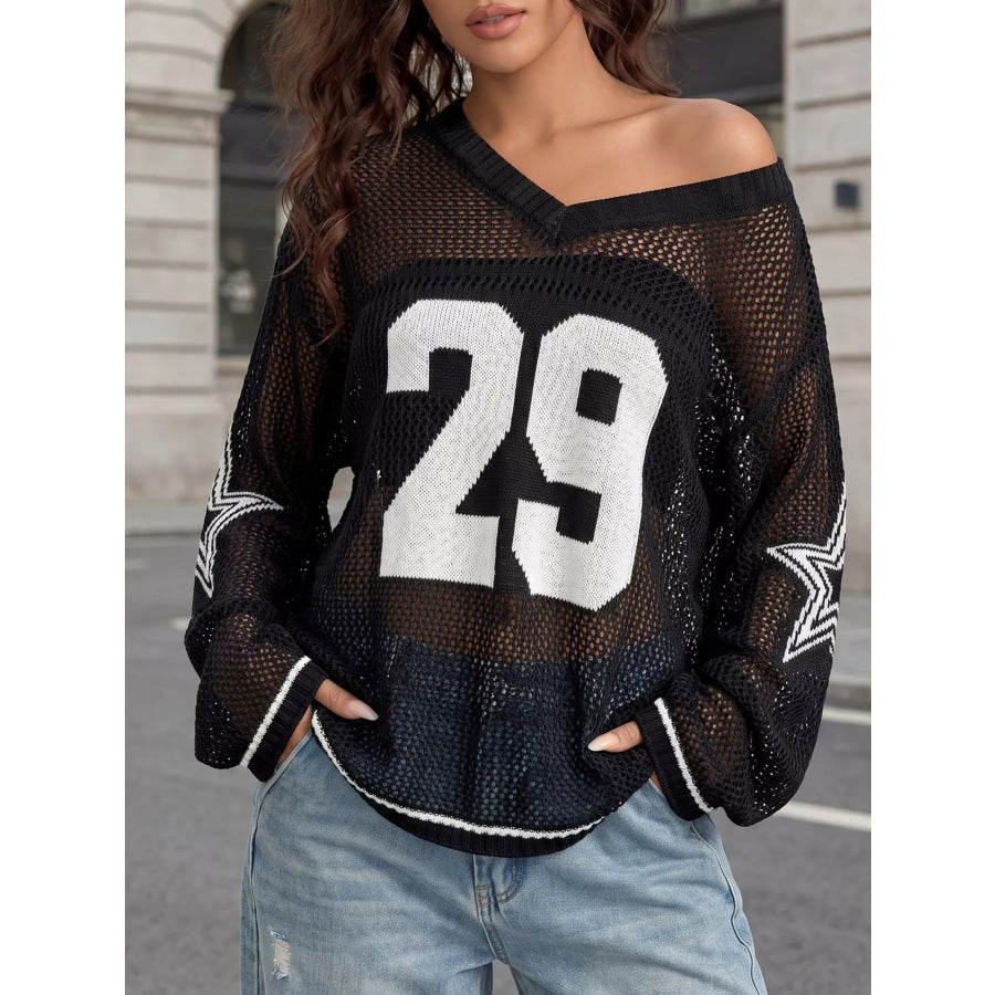 Number 29 Openwork Knit Cover Up Black / S Apparel and Accessories