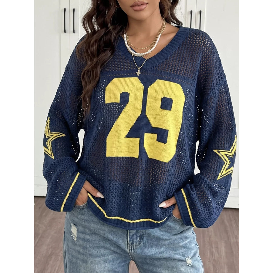 Number 29 Openwork Knit Cover Up Dark Navy / S Apparel and Accessories