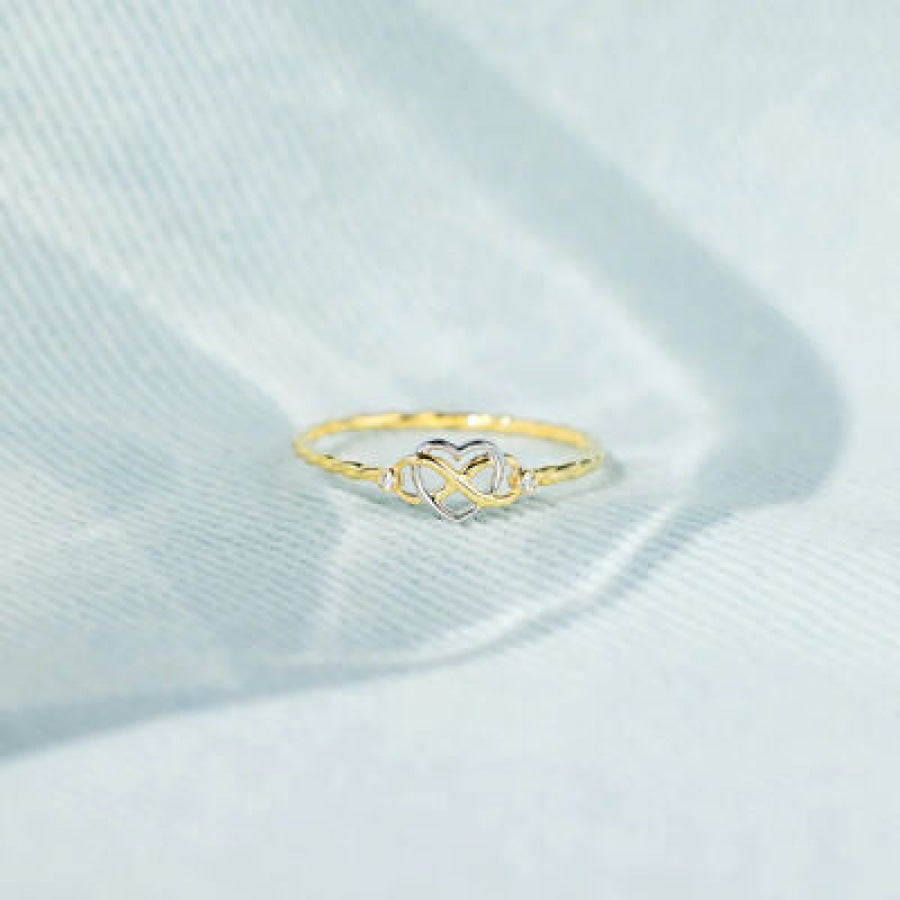 Number 8 Heart 925 Sterling Silver Ring Gold / 6 Clothing