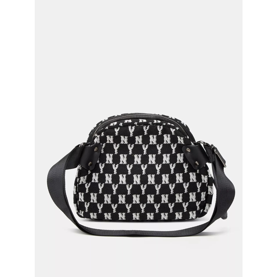 NY Pattern Canvas Crossbody Bag Black / ONESIZE Apparel and Accessories