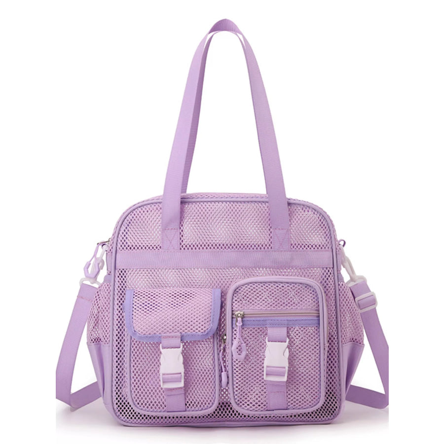 Nylon Crossbody Bag with Buckle Details Purple / onesize Apparel and Accessories