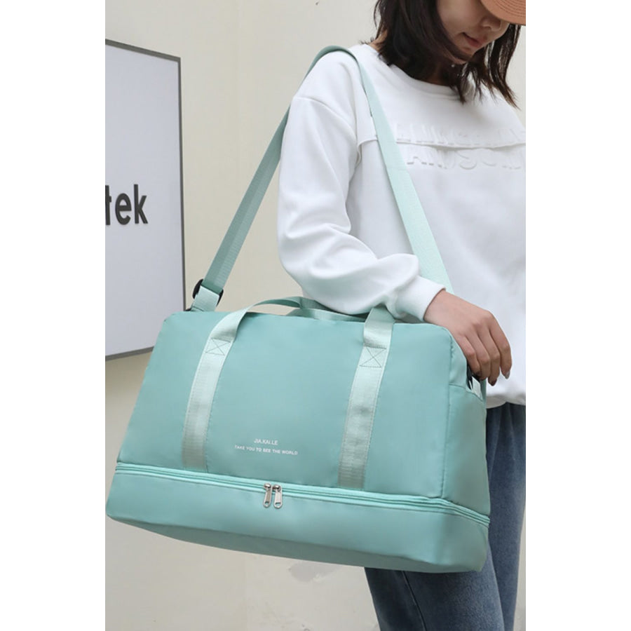 Nylon Dry and Wet Separation Travel Bag Tiffany Blue / One Size Apparel and Accessories