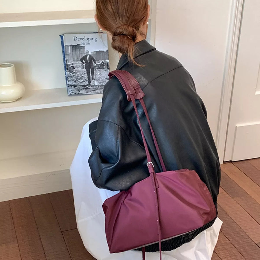 Nylon Shoulder Bag with Adjustable Strap Apparel and Accessories