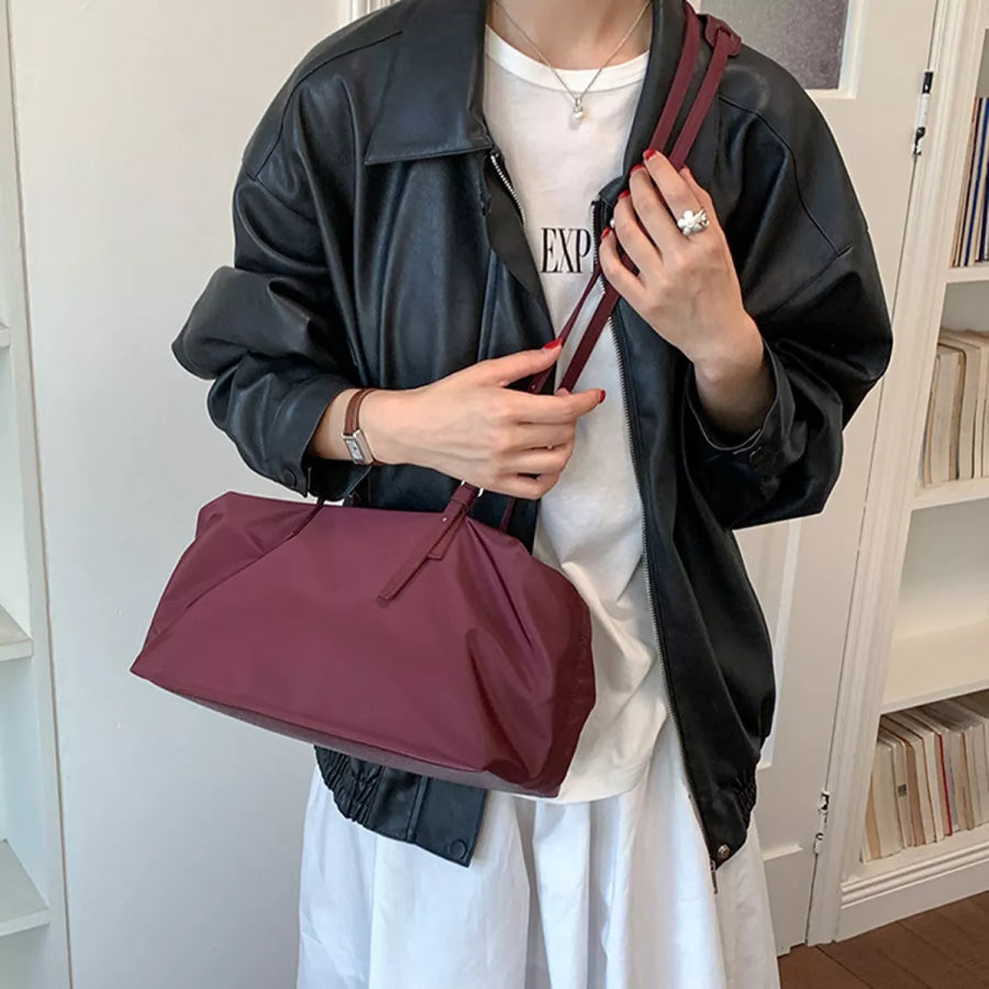 Nylon Shoulder Bag with Adjustable Strap Apparel and Accessories