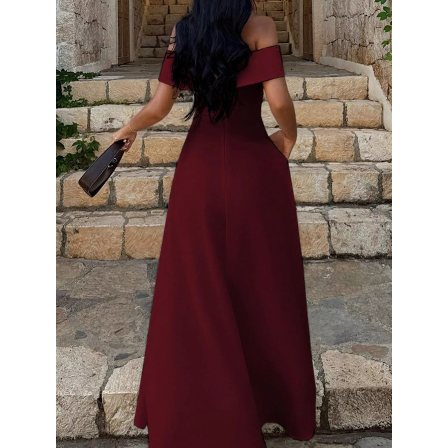 Off-Shoulder A-Line Maxi Dress Apparel and Accessories
