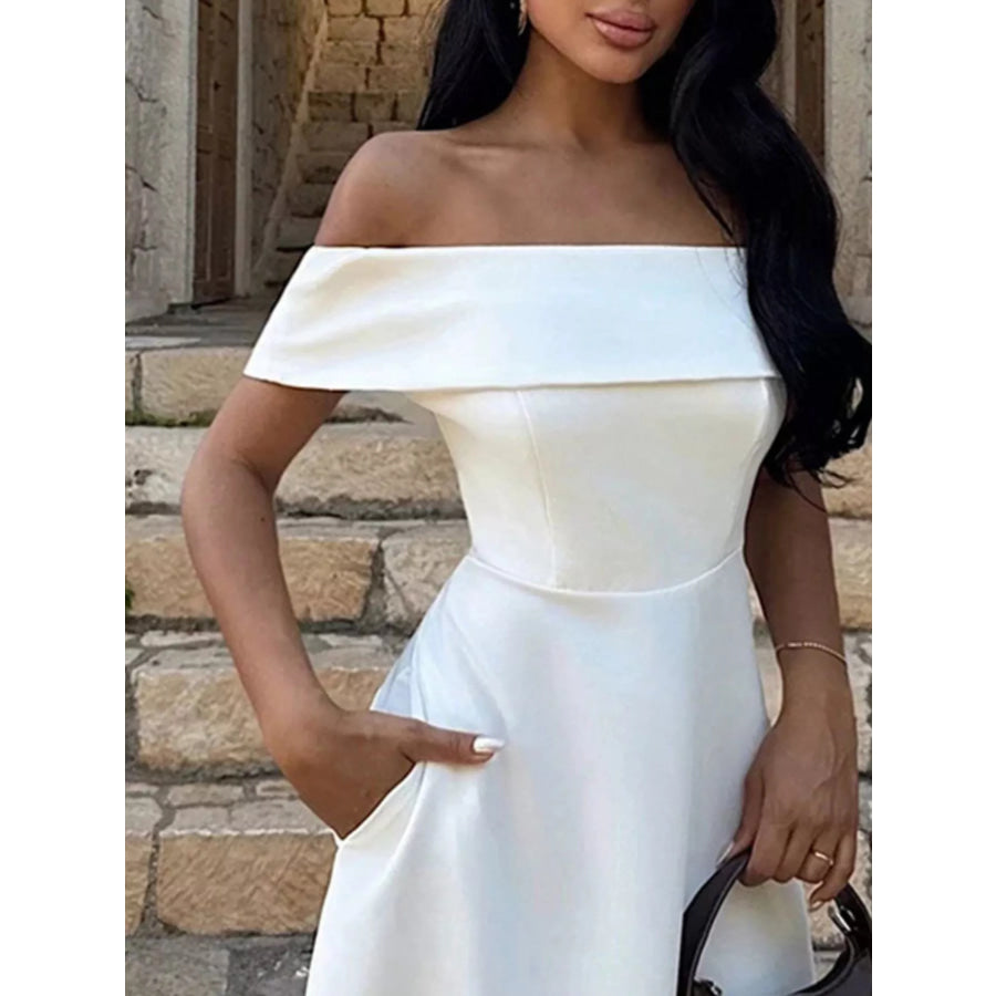 Off-Shoulder A-Line Maxi Dress Apparel and Accessories