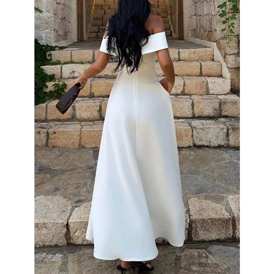 Off-Shoulder A-Line Maxi Dress Apparel and Accessories