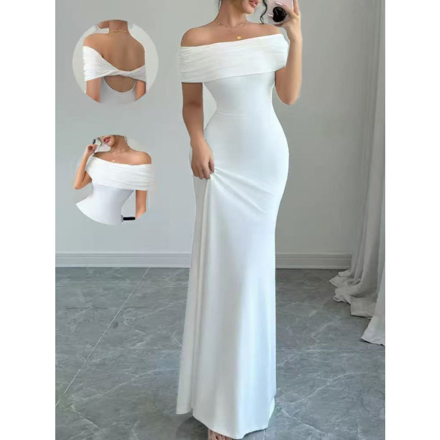 Off-Shoulder Bodycon Maxi Dress Apparel and Accessories