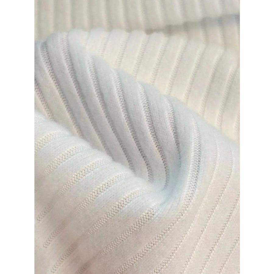 Off-Shoulder Bowknot Ribbed Knit T-Shirt Apparel and Accessories