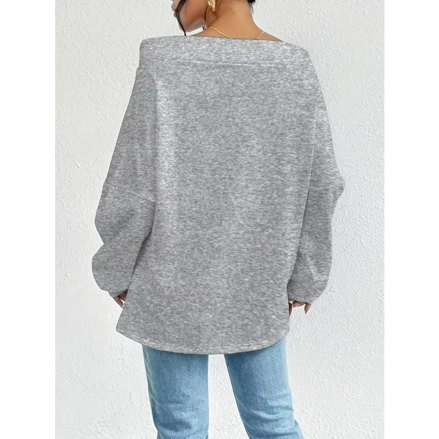 Off-Shoulder Drawstring Sweatshirt Apparel and Accessories