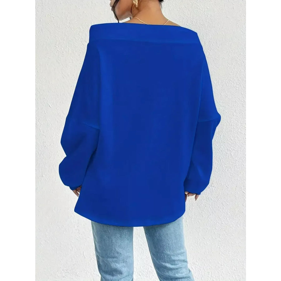 Off-Shoulder Drawstring Sweatshirt Apparel and Accessories
