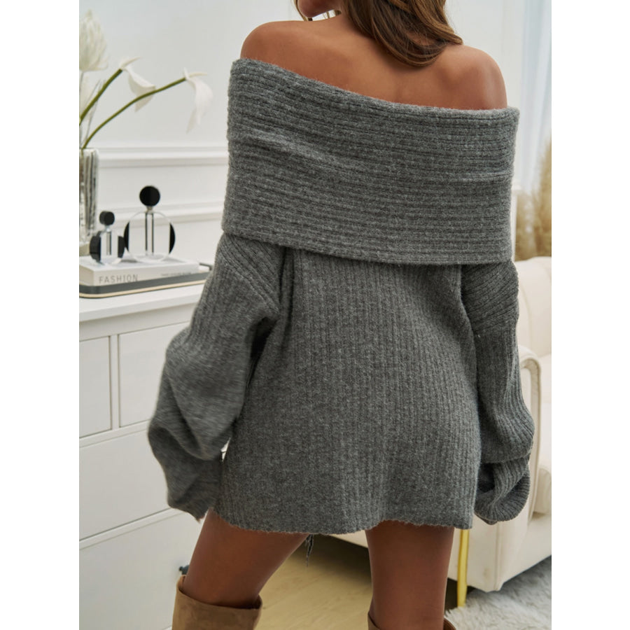 Off-Shoulder Extra-Long Sleeve Sweater Apparel and Accessories