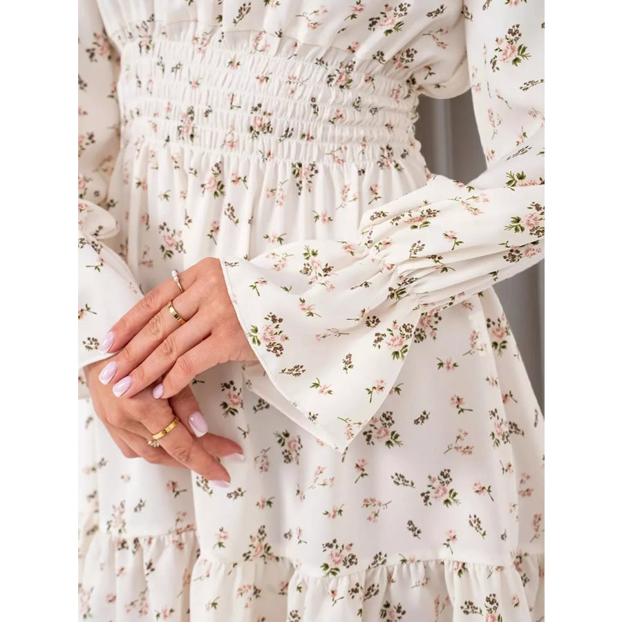 Off-Shoulder Floral Print Ruffle Dress Apparel and Accessories
