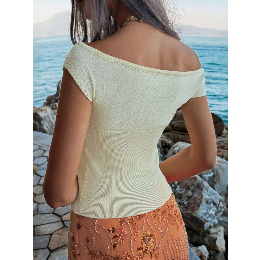 Off-Shoulder Knit Top Apparel and Accessories