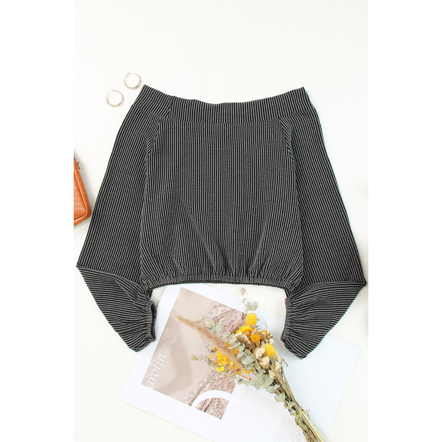 Off-Shoulder Long Sleeve Top Apparel and Accessories