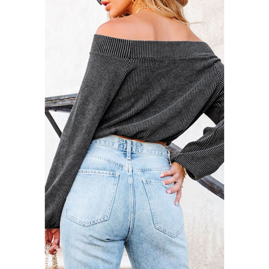 Off-Shoulder Long Sleeve Top Apparel and Accessories