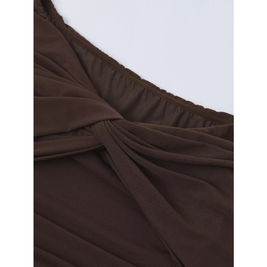 Off-Shoulder Ruched Maxi Dress Apparel and Accessories