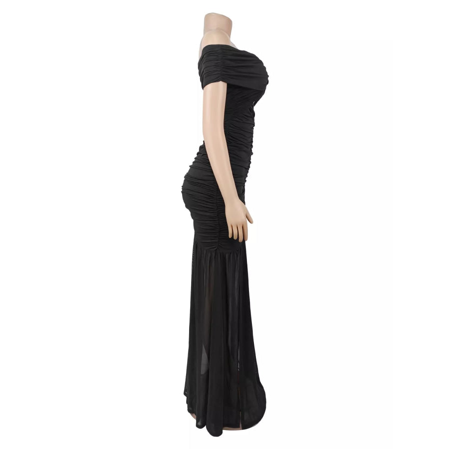 Off-Shoulder Ruched Mermaid Maxi Dress Apparel and Accessories