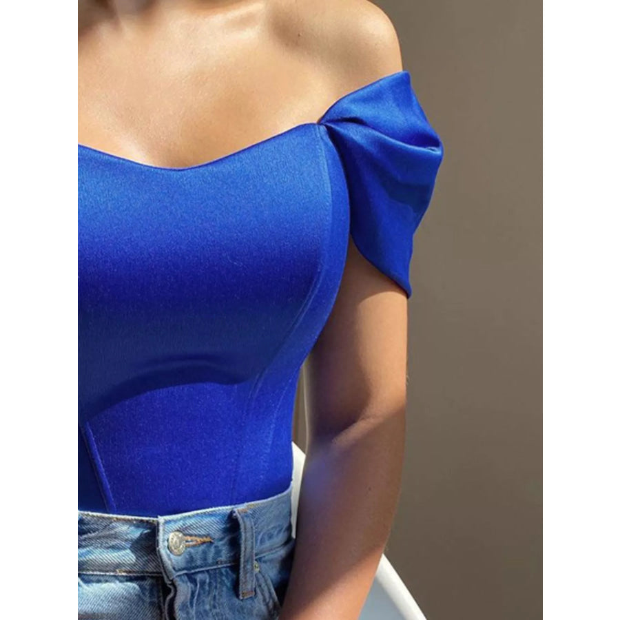 Off-Shoulder Short Sleeve Blouse Apparel and Accessories