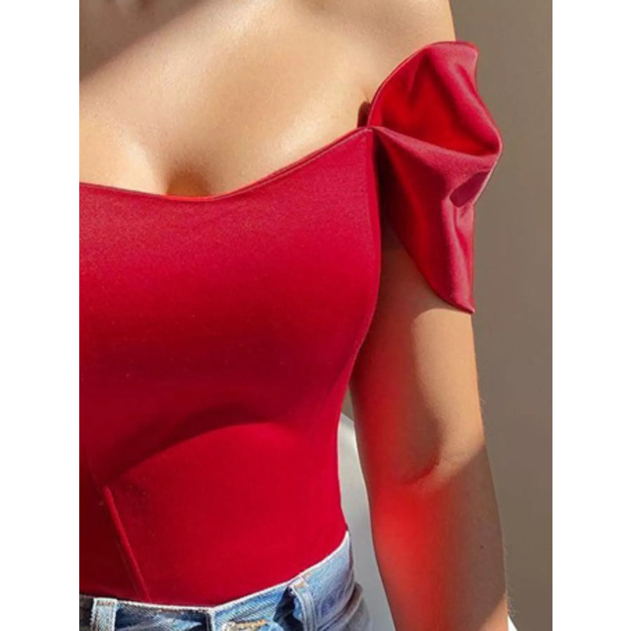 Off-Shoulder Short Sleeve Blouse Apparel and Accessories