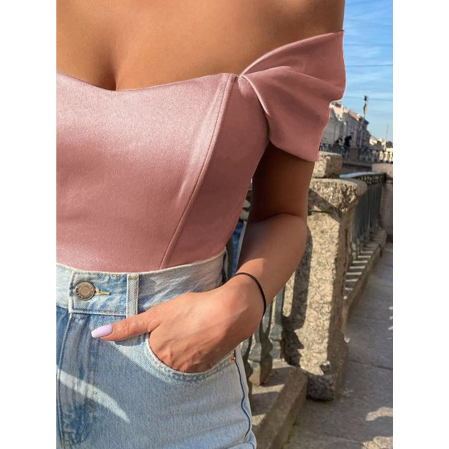 Off-Shoulder Short Sleeve Blouse Apparel and Accessories