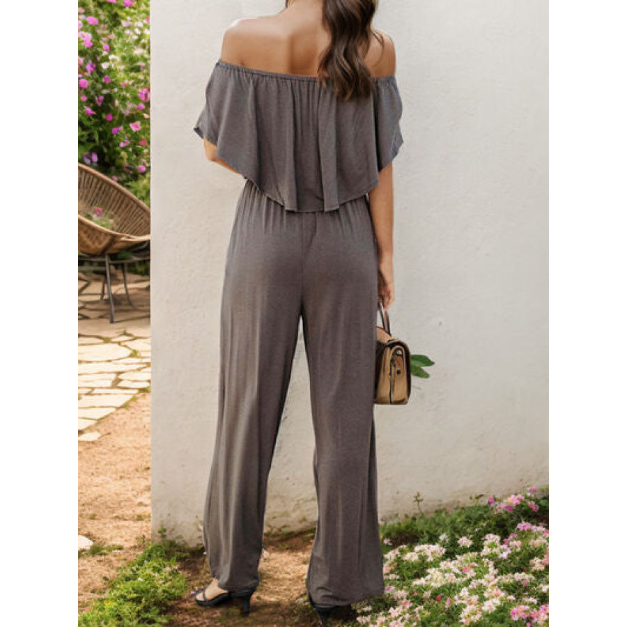 Off - Shoulder Wide Leg Jumpsuit Apparel and Accessories