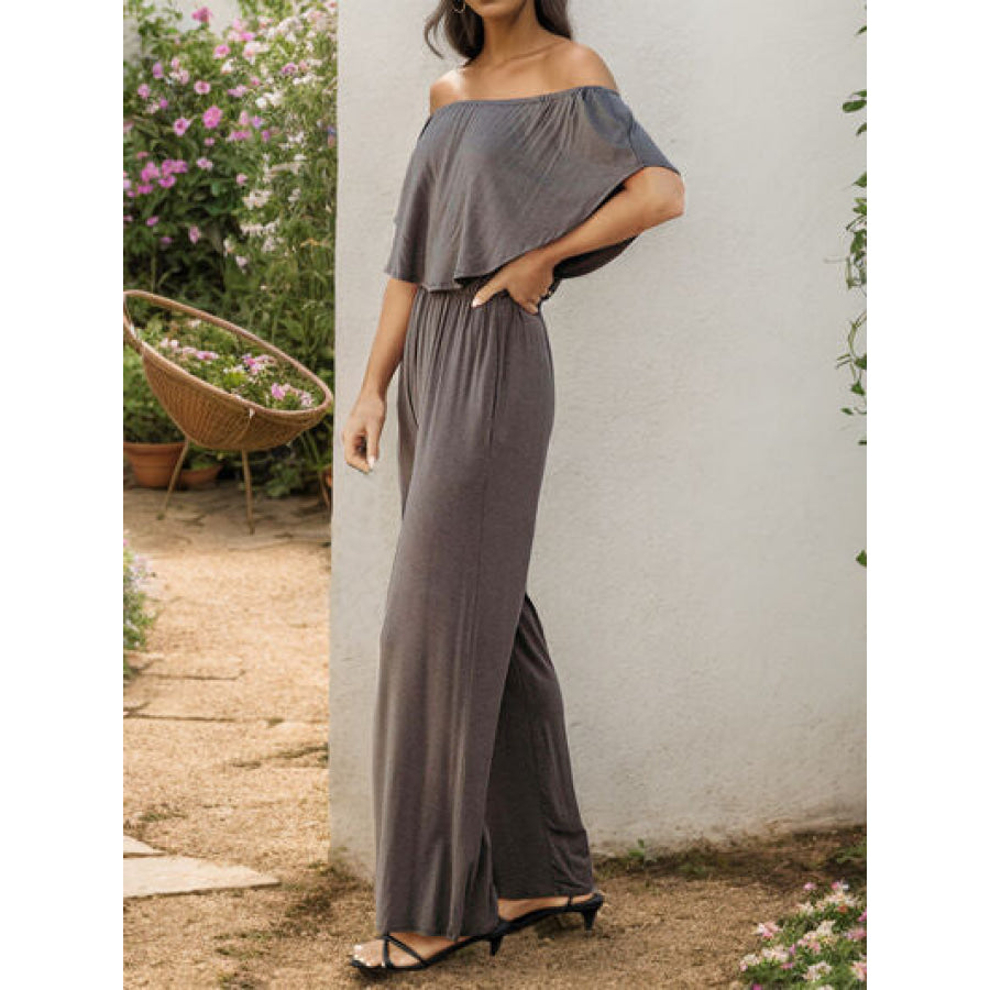 Off - Shoulder Wide Leg Jumpsuit Apparel and Accessories