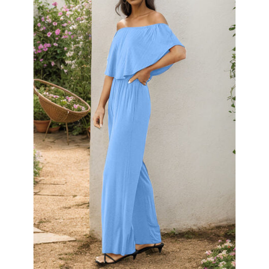 Off - Shoulder Wide Leg Jumpsuit Apparel and Accessories