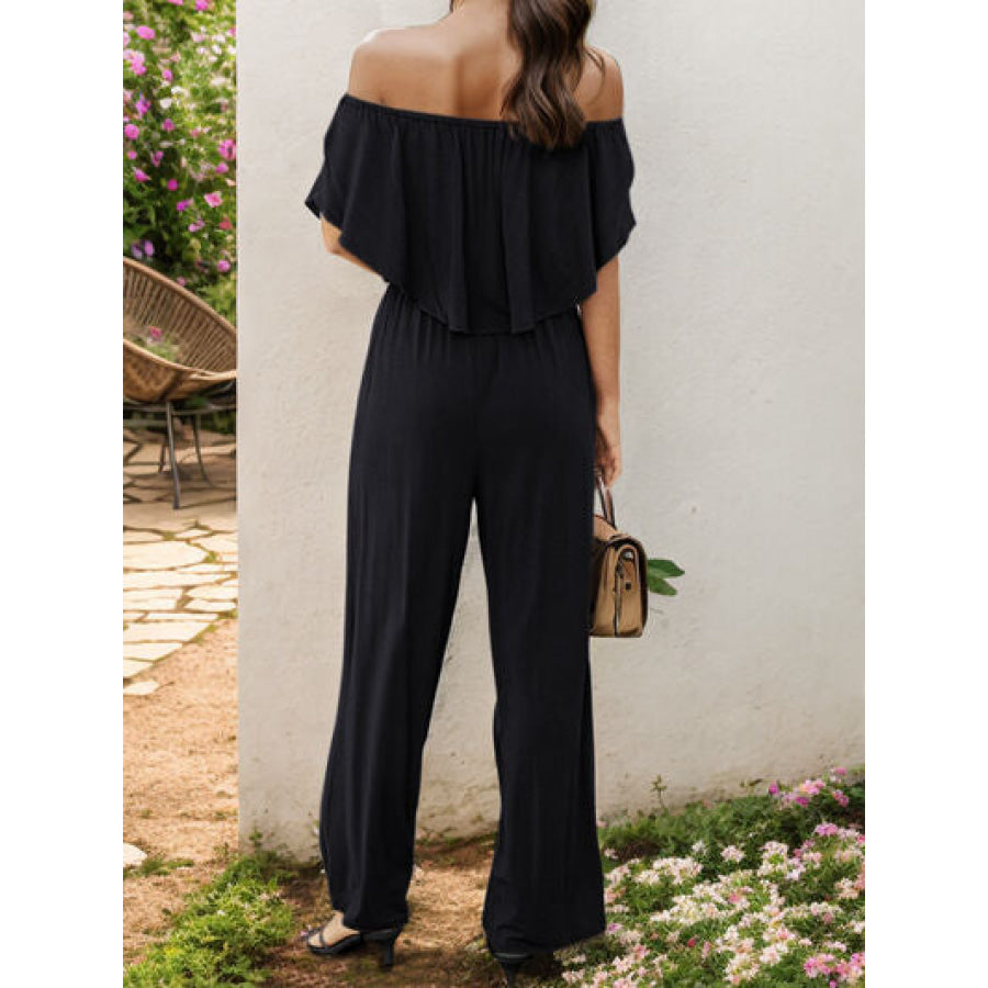 Off - Shoulder Wide Leg Jumpsuit Apparel and Accessories
