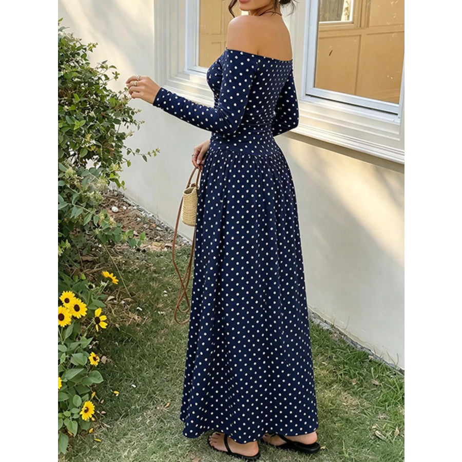 Off-the-Shoulder Maxi Dress Apparel and Accessories