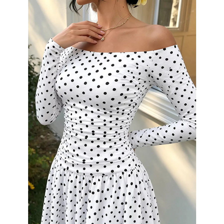 Off-the-Shoulder Maxi Dress Apparel and Accessories