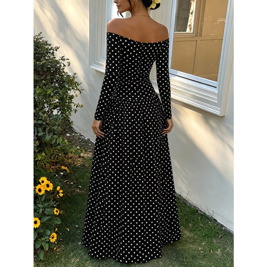 Off-the-Shoulder Maxi Dress Apparel and Accessories