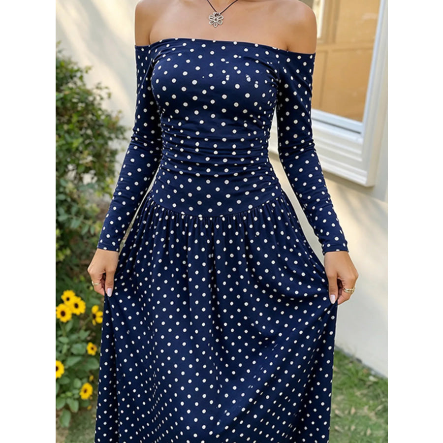 Off-the-Shoulder Maxi Dress Apparel and Accessories