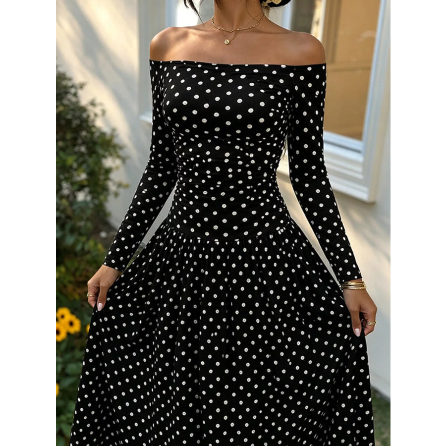 Off-the-Shoulder Maxi Dress Apparel and Accessories