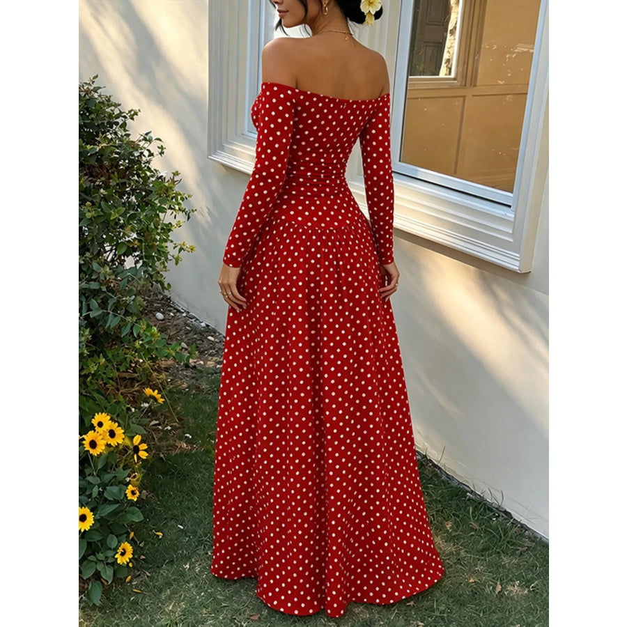Off-the-Shoulder Maxi Dress Apparel and Accessories