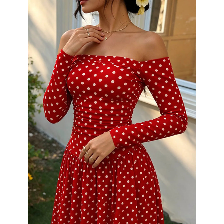 Off-the-Shoulder Maxi Dress Apparel and Accessories
