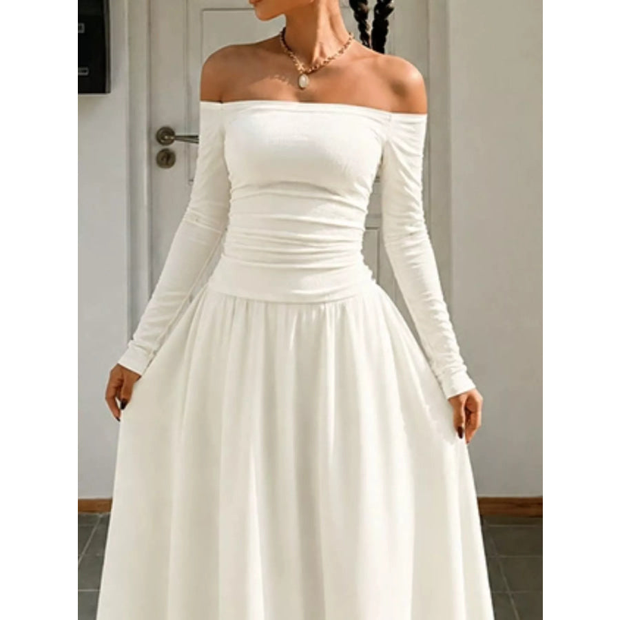 Off-the-Shoulder Maxi Dress Apparel and Accessories